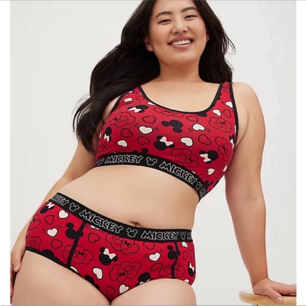 Torrid Size 2 Red Disney Mickey Mouse I Heart U Cheeky Cotton Panty NWT